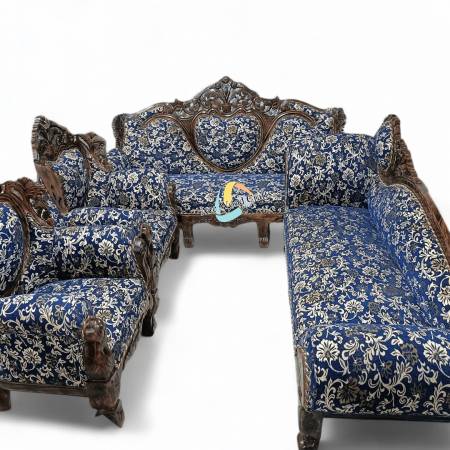 Ace Wood Crafts Italian Designer Carved Maharaja Sofa Set - Luxurious Handcrafted Wooden Seating Manufacturers, Suppliers, Exporters in Chandigarh