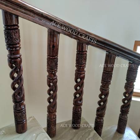 Ace Wood Crafts Sheesham Wooden Carved Pillars Manufacturers, Suppliers, Exporters in Mohali