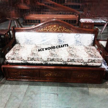 Brass Work Wooden Sofa Cum Bed Manufacturers, Suppliers, Exporters in Chandigarh