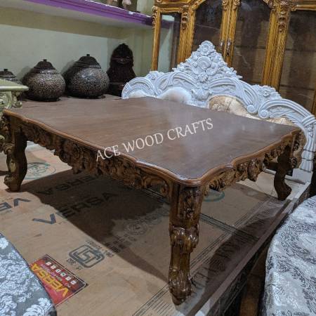 Carving Wood Center Table  Coffee Table Manufacturers, Suppliers, Exporters in Chandigarh