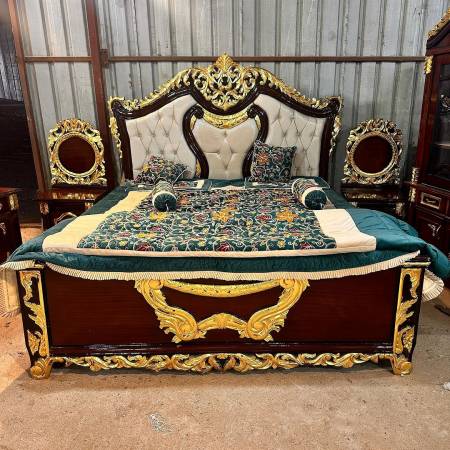 Elevate Your Home with Luxurious Gold Leaf Bedroom Furniture by Ace Wood Crafts Manufacturers, Suppliers in Saharanpur