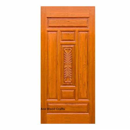 Handcrafted Wooden Door Single Panel Teak Wood Designer Door Saharanpur Furniture Manufacturers, Suppliers, Exporters in Sonipat