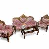 Maharaja Sofa Set – Handcrafted Sheesham Wood Sofa with Swift Mahroon Fabric Manufacturers, Suppliers, Exporters in Chandigarh