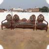 Modern Brown Hand Carved Wooden Sofa Puffy Set Manufacturers, Suppliers, Exporters in Chandigarh
