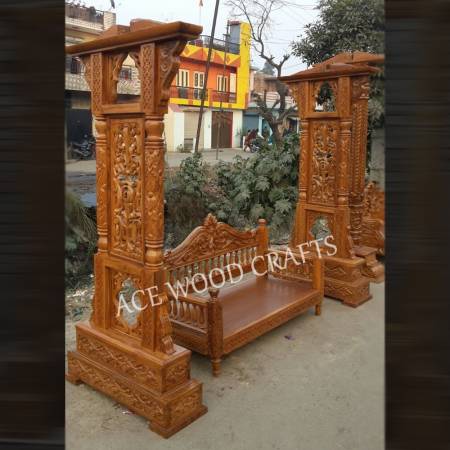 Natural Antique Teak Wood Carved Jhula For Home Manufacturers, Suppliers in Saharanpur