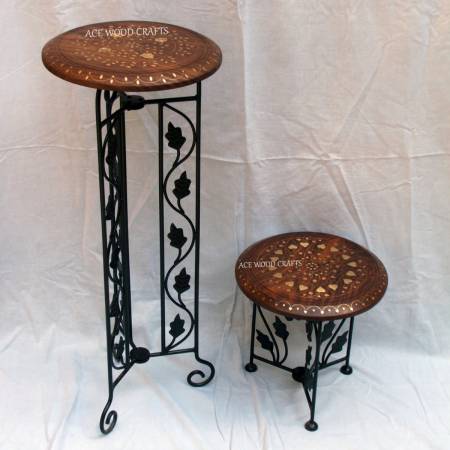 Sheesham Wood Side Table with Brass Inlay Customizable Wooden Side Tables by Ace Wood Crafts Manufacturers, Suppliers, Exporters in Chandigarh