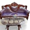Sofa Set in Natural Walnut Finish with Wooden Tea Table - Custom Made by Ace Wood Crafts Manufacturers, Suppliers, Exporters in Chandigarh