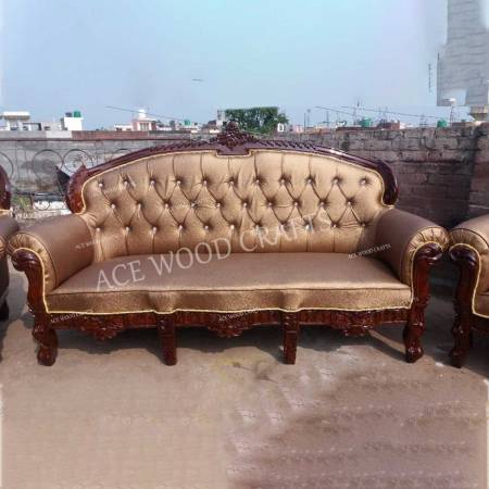 Teak Wood Sofa Set Natural Finish Manufacturers, Suppliers, Exporters in Punjab