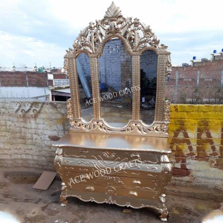 Wooden Dresser Antique Gold Polish Manufacturers, Suppliers, Exporters in Chandigarh