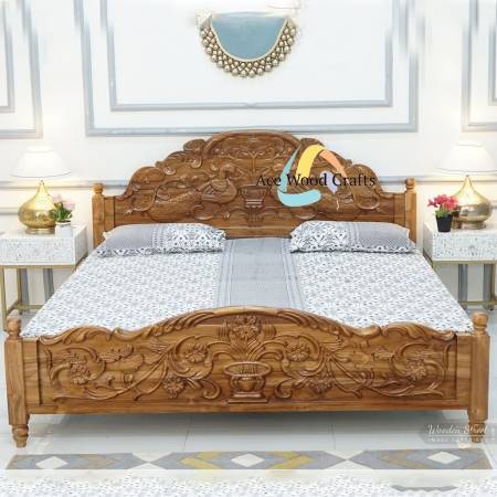 Wooden Teak Wood Craved Bed Manufacturers, Suppliers in Saharanpur